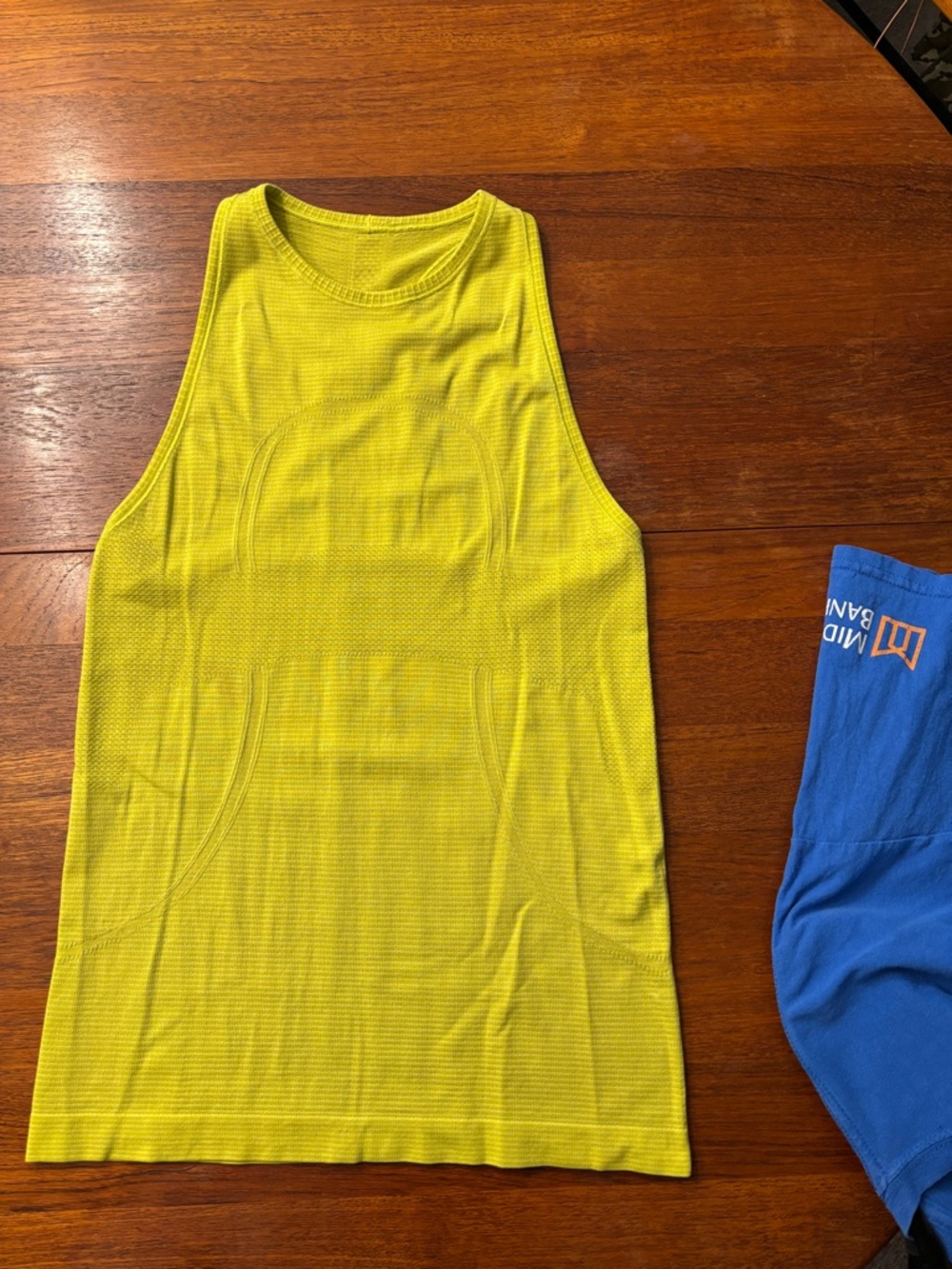 lululemon athletica high neck Yellow Tank Top